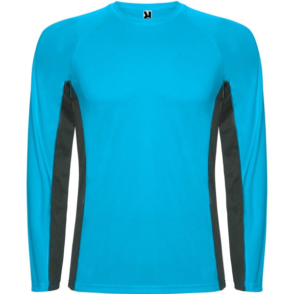 Camiseta Shanghai L/S - TURQUESA/PLOMO OSCURO
