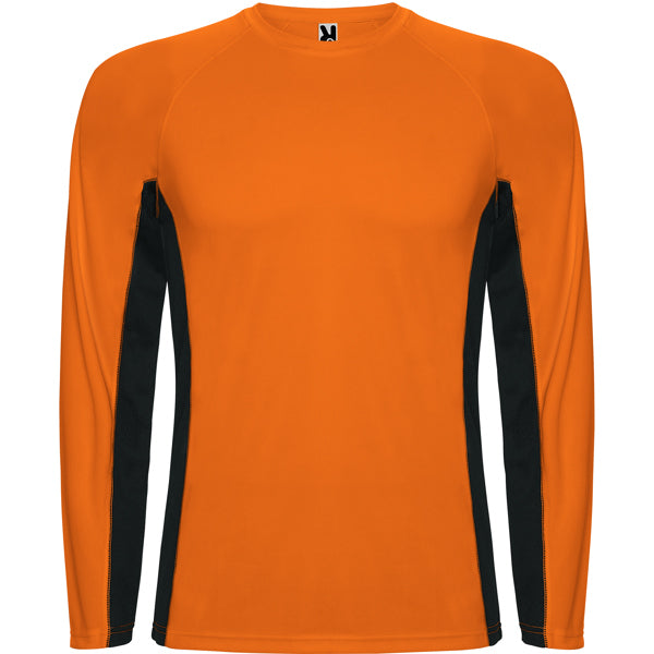 Camiseta Shanghai L/S - NARANJA FLUOR/NEGRO