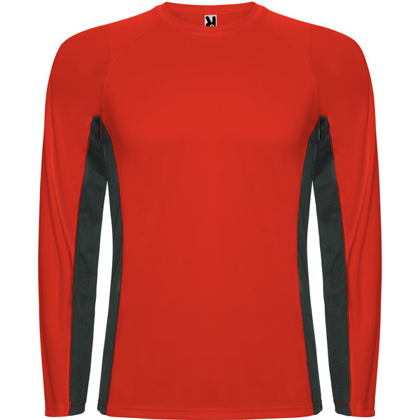 Camiseta Shanghai L/S - ROJO/PLOMO OSCURO