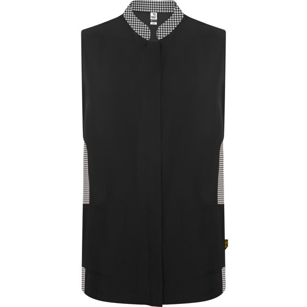 Delantal Aldany - NEGRO/ PRINT PATA DE GALLO BN