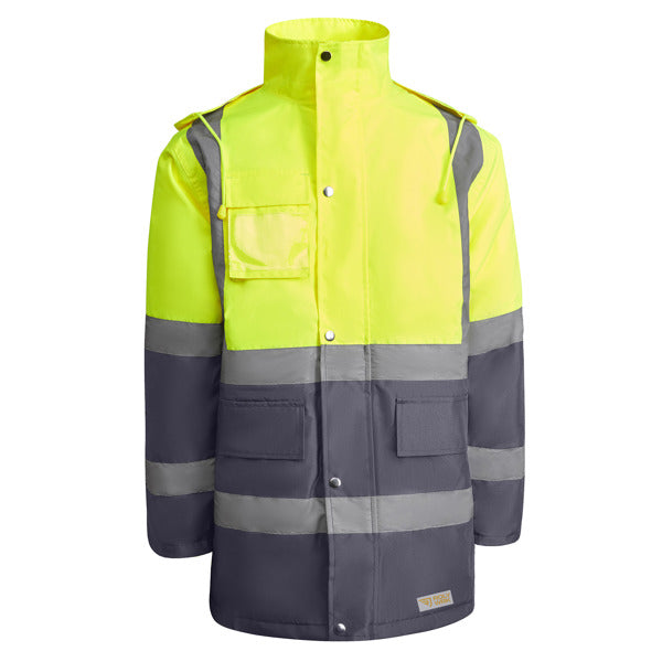 Prenda de alta visibilidad Merak - PLOMO/AMARILLO FLUOR